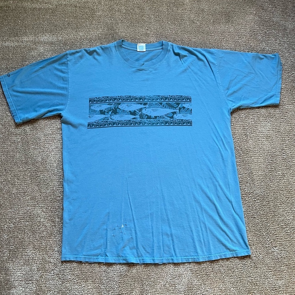 VTG 90’s Crazy Shirts Hawaii Surfer Blue Tee